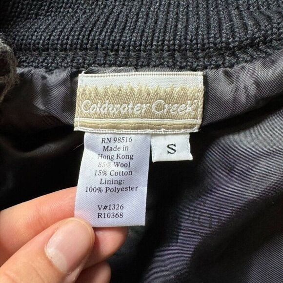 Vintage Coldwater Creek Wool Snowflake Christmas Theme Cardigan Jacket Sz S - Picture 2 of 7